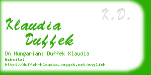 klaudia duffek business card